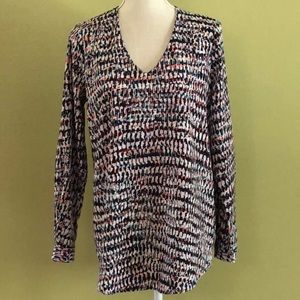 NYDJ Women’s Long Sleeve V-Neck Blouse